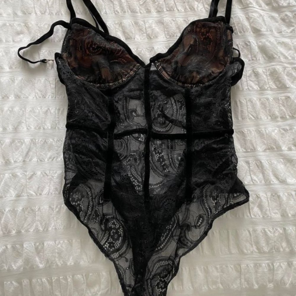 For Love and Lemons Lace Black bodysuit